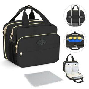 Insulated Breastmilk Cooler Bag Baby Bottle Pump Storage Travel Tote Black